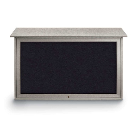 United Visual Products Indoor Enclosed Combo Board, 42"x32", Satin Frame/Blue & Cloud UVCB4232-BLUE-CLOUD